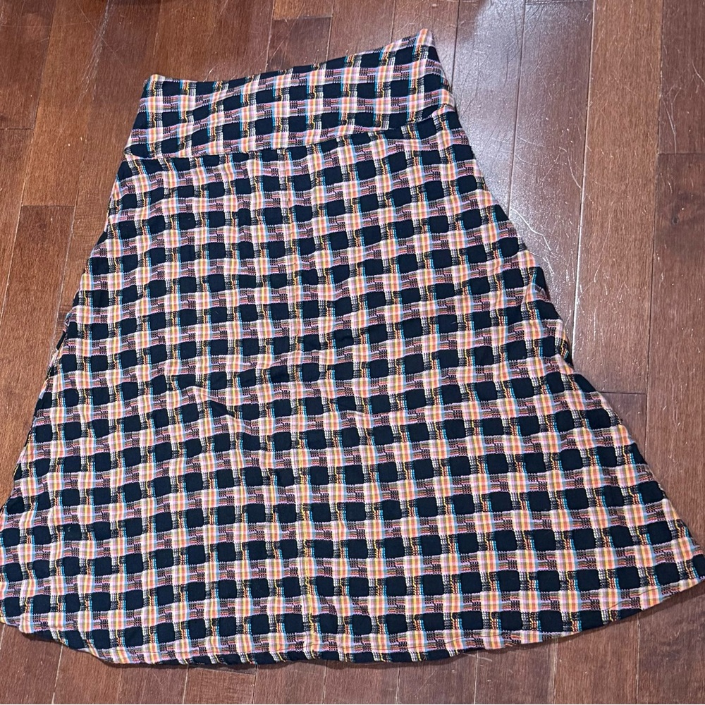Ace & Jig Blue and Cream Midi A-Line Skirt - Picture 2 of 3